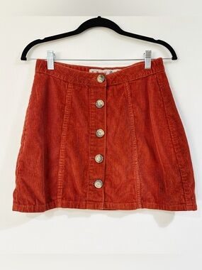 Denim&Co Rust Corduroy Mini Skirt Size 6
